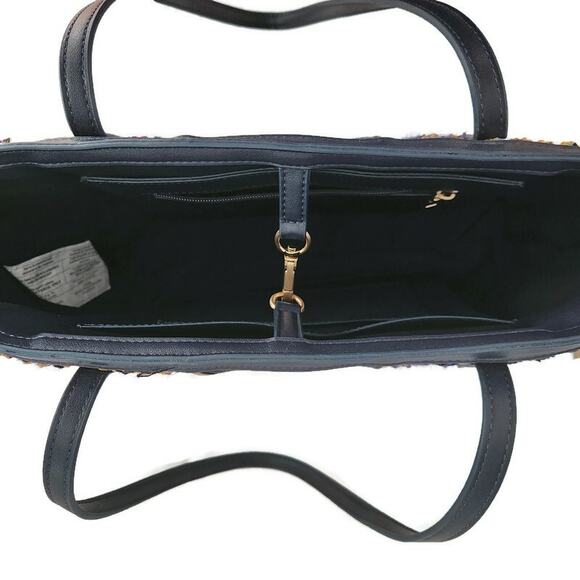 Chico's Women's Retro Look Navy Blue and Multi Color Large Tote - Picture 6 of 7